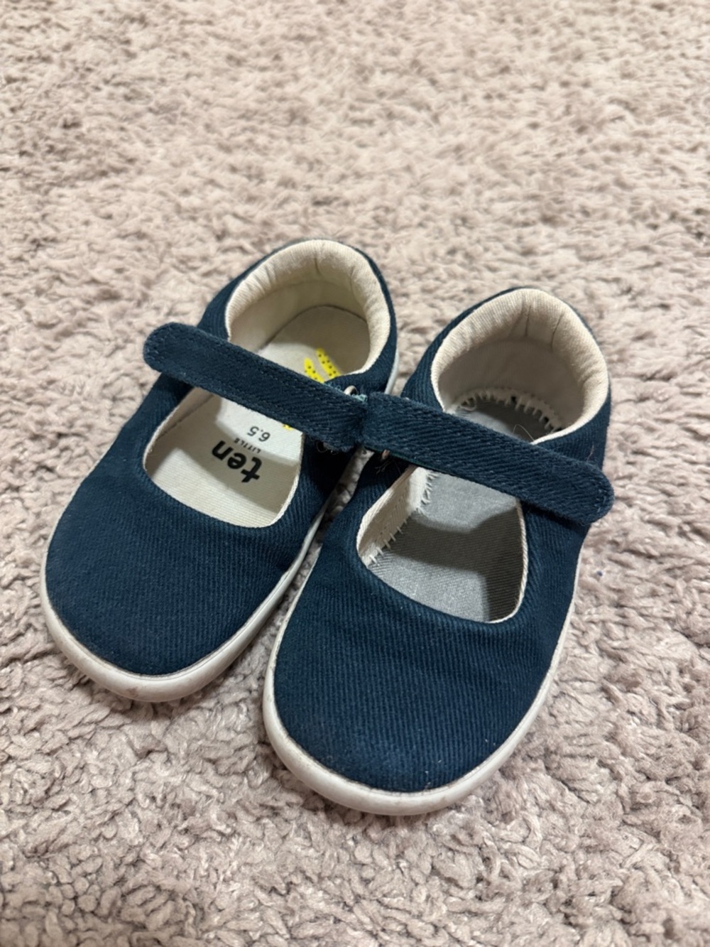 Ten Little Corduroy Navy Blue Mary Jane Shoes